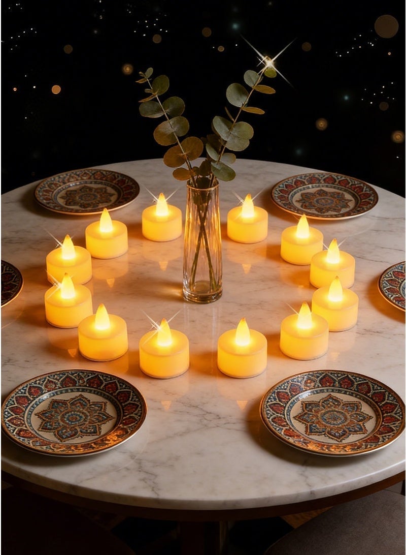 يواوليتي أضواء LED وشموع رمضان - 24 عبوة، زينة رمضان أساسية لغرفة المعيشة وطاولة الطعام، مثالية لتزيين رمضان الاحتفالي - Image 4